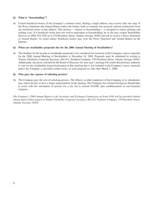 southern Proxy Statement 2005