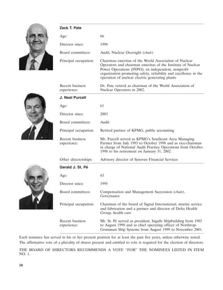 southern Proxy Statement 2003