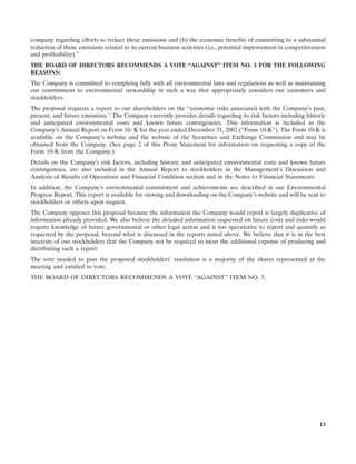 southern Proxy Statement 2003