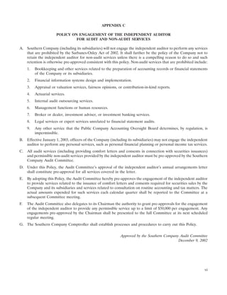 southern Proxy Statement 2003