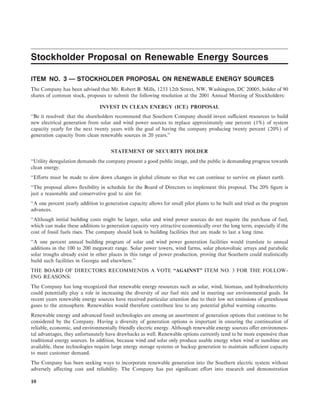 southern Proxy Statement 2001