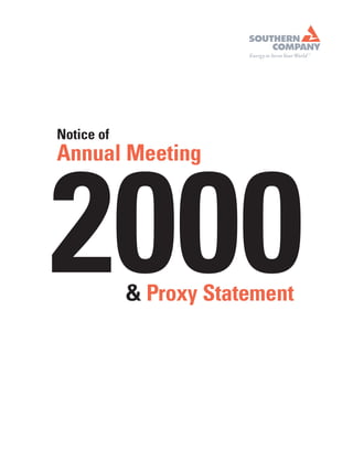 Notice of
Annual Meeting



2000        & Proxy Statement
 