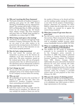 southern Proxy Statement 2000