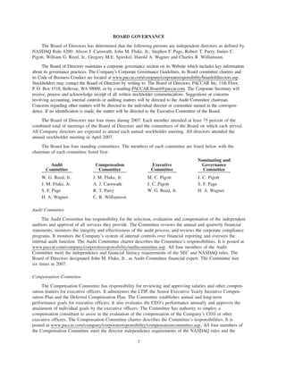 PCAR 2008 Proxy Statement