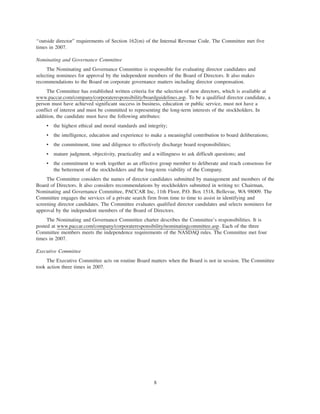 PCAR 2008 Proxy Statement