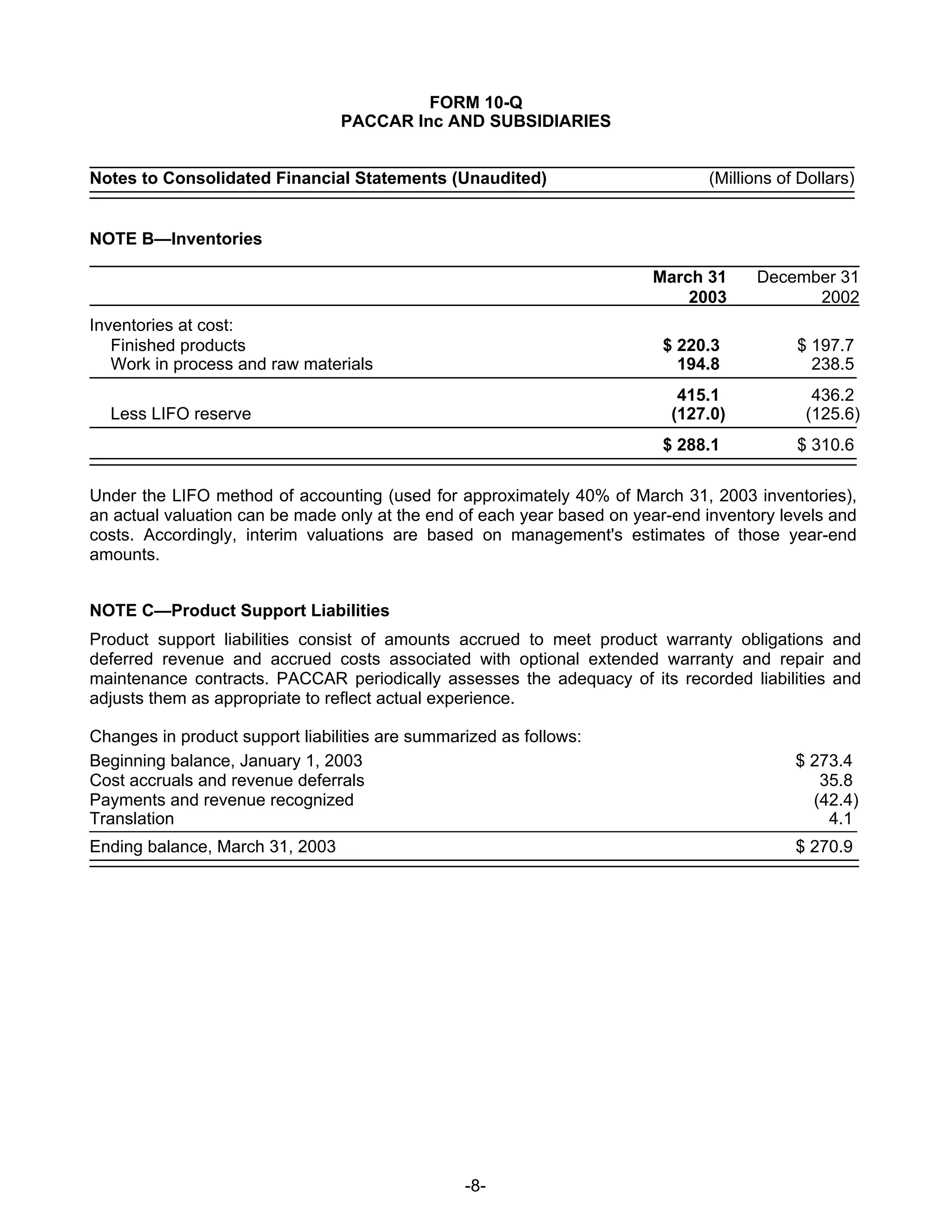 PCARMar2003_10-Q