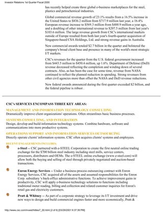 computer sciences FY 2000 Q1