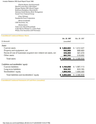 computer sciences FY 1998 Q3