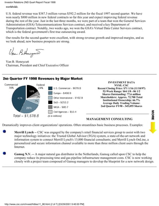 computer sciences FY 1998 Q2