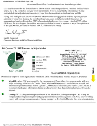 computer sciences FY 1998 Q1