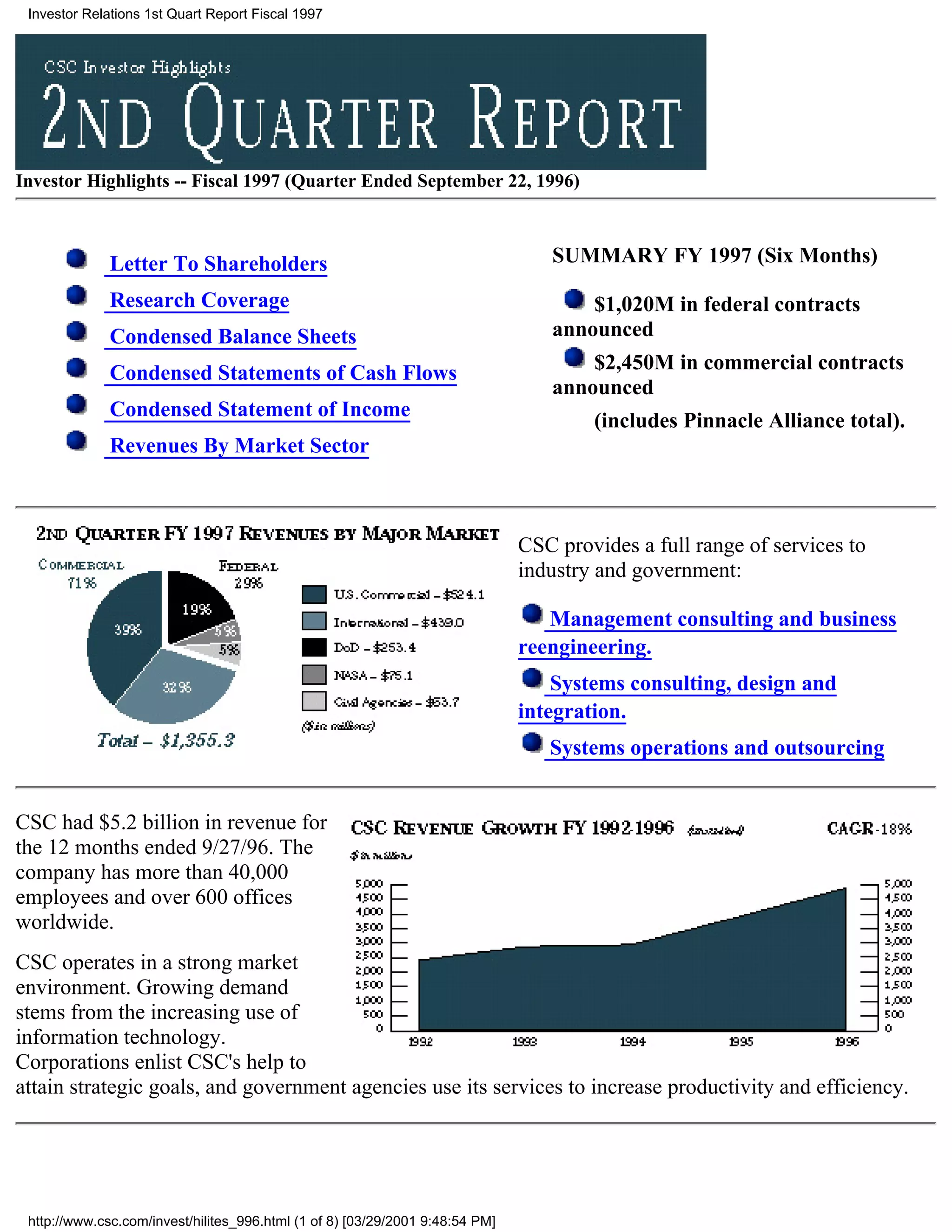 computer sciences FY 1997 Q2