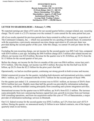 computer sciences FY 1997 Q2