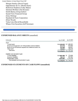 computer sciences FY 1997 Q2