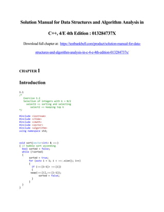 Solution Manual for Data Structures and Algorithm Analysis in C++, 4/E ...