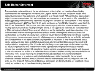 2008 Q4 TRW Auto Earnings Presentation