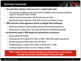 2008 Q4 TRW Auto Earnings Presentation