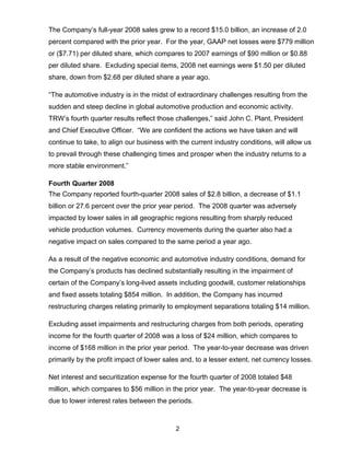 2008 Q4 TRW Auto Earnings Presentation