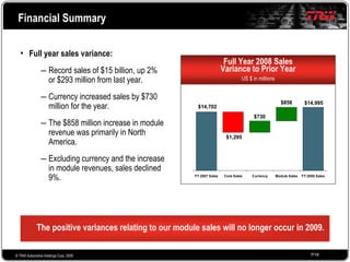 2008 Q4 TRW Auto Earnings Presentation