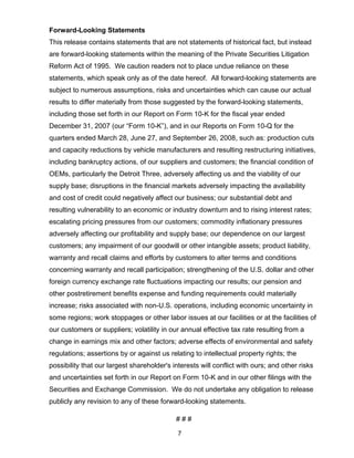 2008 Q4 TRW Auto Earnings Presentation