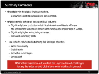 2008 Q3 TRW Auto Earnings Presentation 