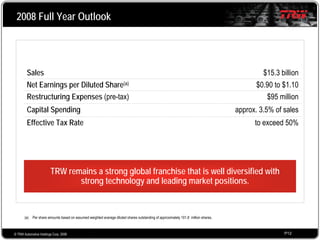 2008 Q3 TRW Auto Earnings Presentation 