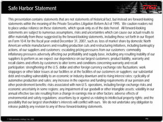 2008 Q1 TRW Auto Earnings Presentation