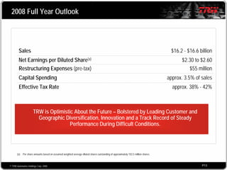 2008 Q1 TRW Auto Earnings Presentation