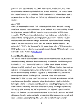 2008 Q1 TRW Auto Earnings Presentation