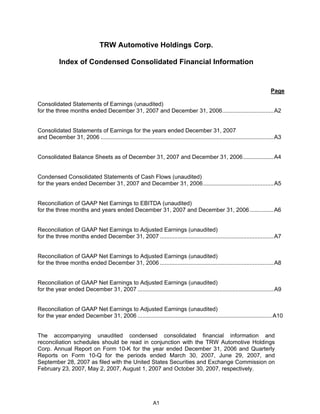 2007 Q4 TRW Auto Earnings Presentation 
