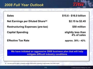 2007 Q4 TRW Auto Earnings Presentation 