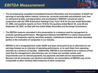 2007 Q4 TRW Auto Earnings Presentation 