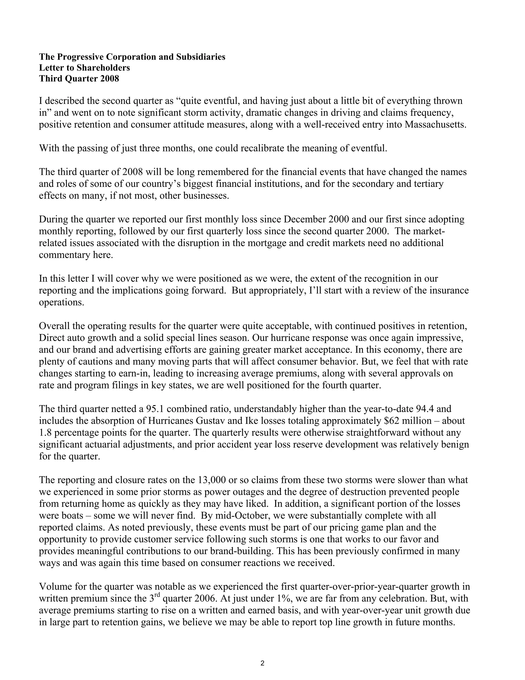Progressive 2008-3Q