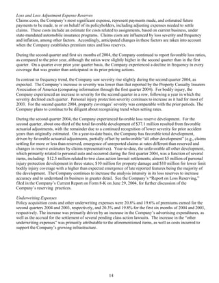 Progressive 2Q04 QSR