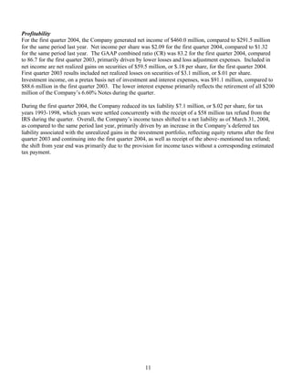 Progressive 1Q 04 QSR