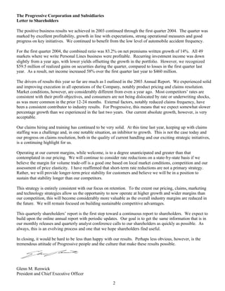 Progressive 1Q 04 QSR