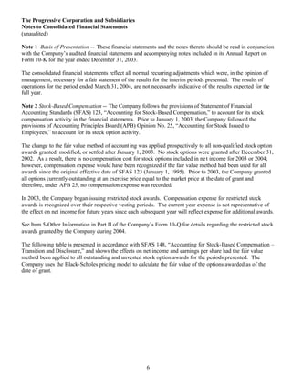 Progressive 1Q 04 QSR