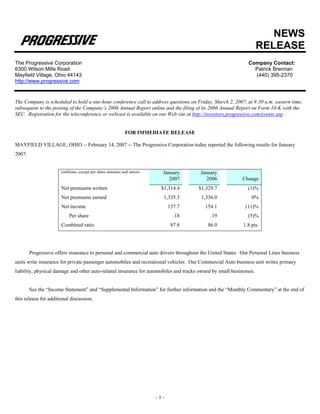 progressive mreport-01/07
