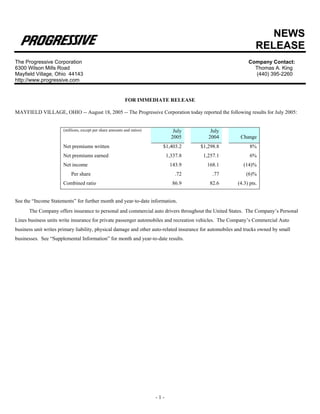 progressive mreport-07/05