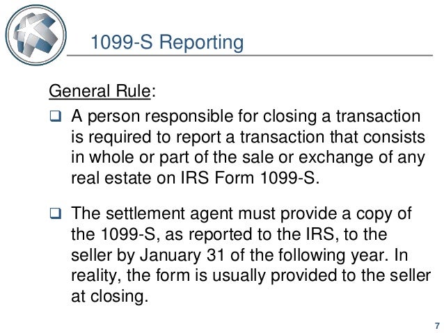 Firpta 1099 S Cash 1099 Reporting Agent Plus Realty