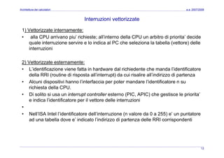 Architettura dei Calcolatori 10 Input Ouput
