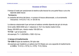 Architettura dei Calcolatori 10 Input Ouput