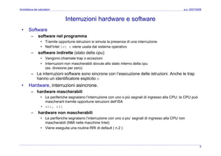 Architettura dei Calcolatori 10 Input Ouput
