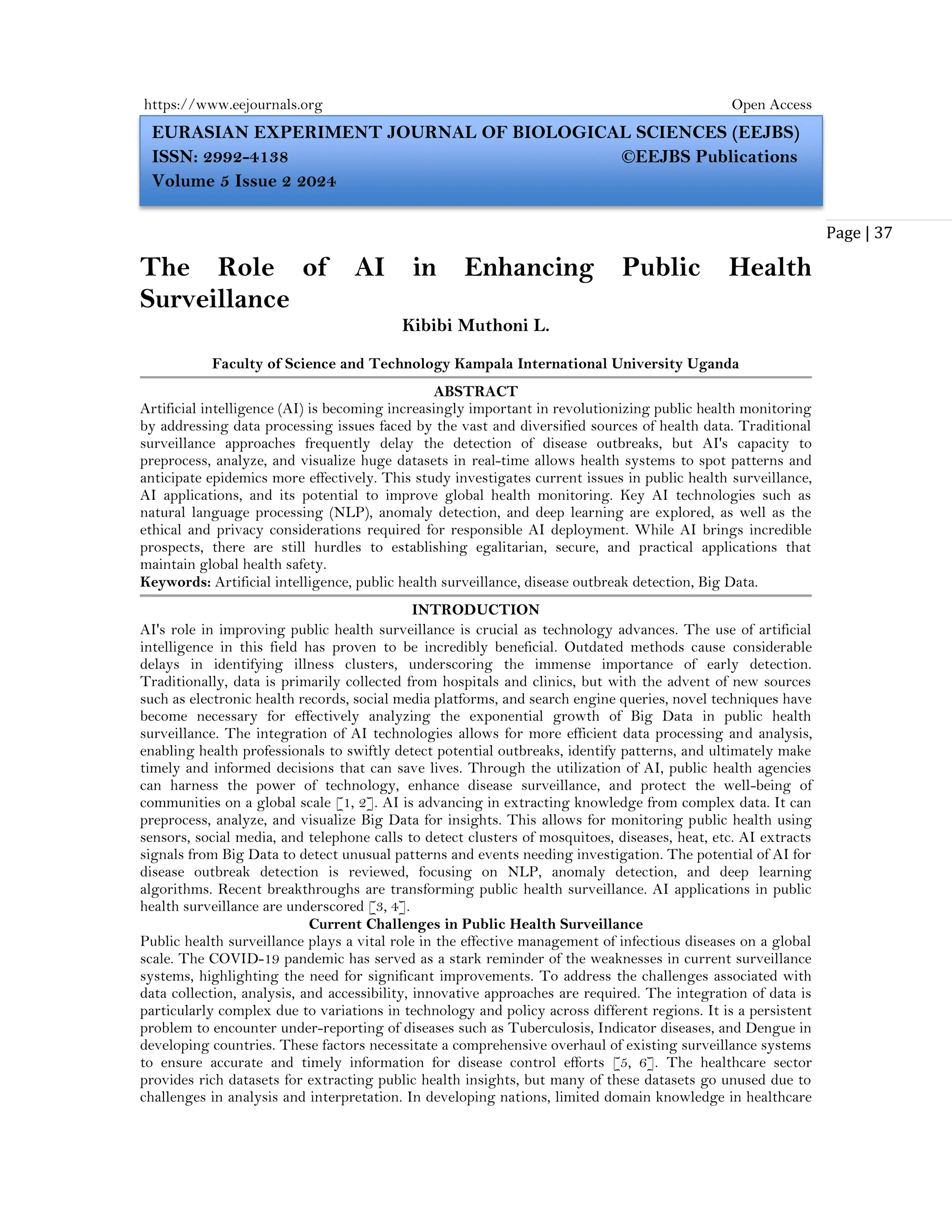 The Role of AI in Enhancing Public Health Surveillance (www.kiu.ac.ug ...