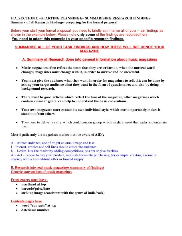 10 a research summary 4 formal proposal planning stage formal summary example