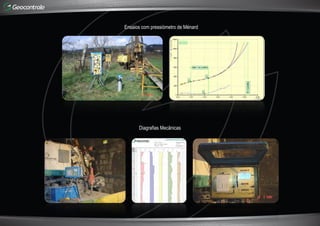 Ensaios com pressiómetro de Ménard
Diagrafias Mecânicas
 