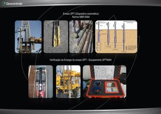 Ensaio SPT (Dispositivo automático)
Norma NBR 6484
Verificação da Energia do ensaio SPT - Equipamento SPTMAN
 