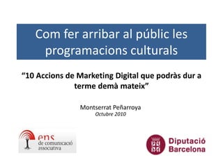 10 accions de Marketing Digital per Associacions Culturals