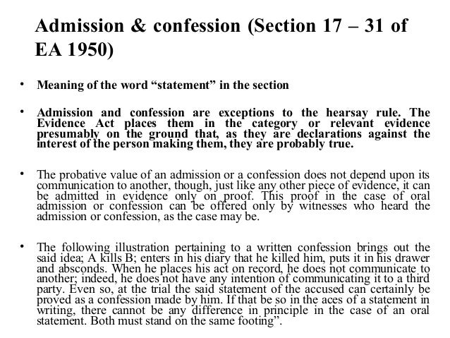 admission or confession