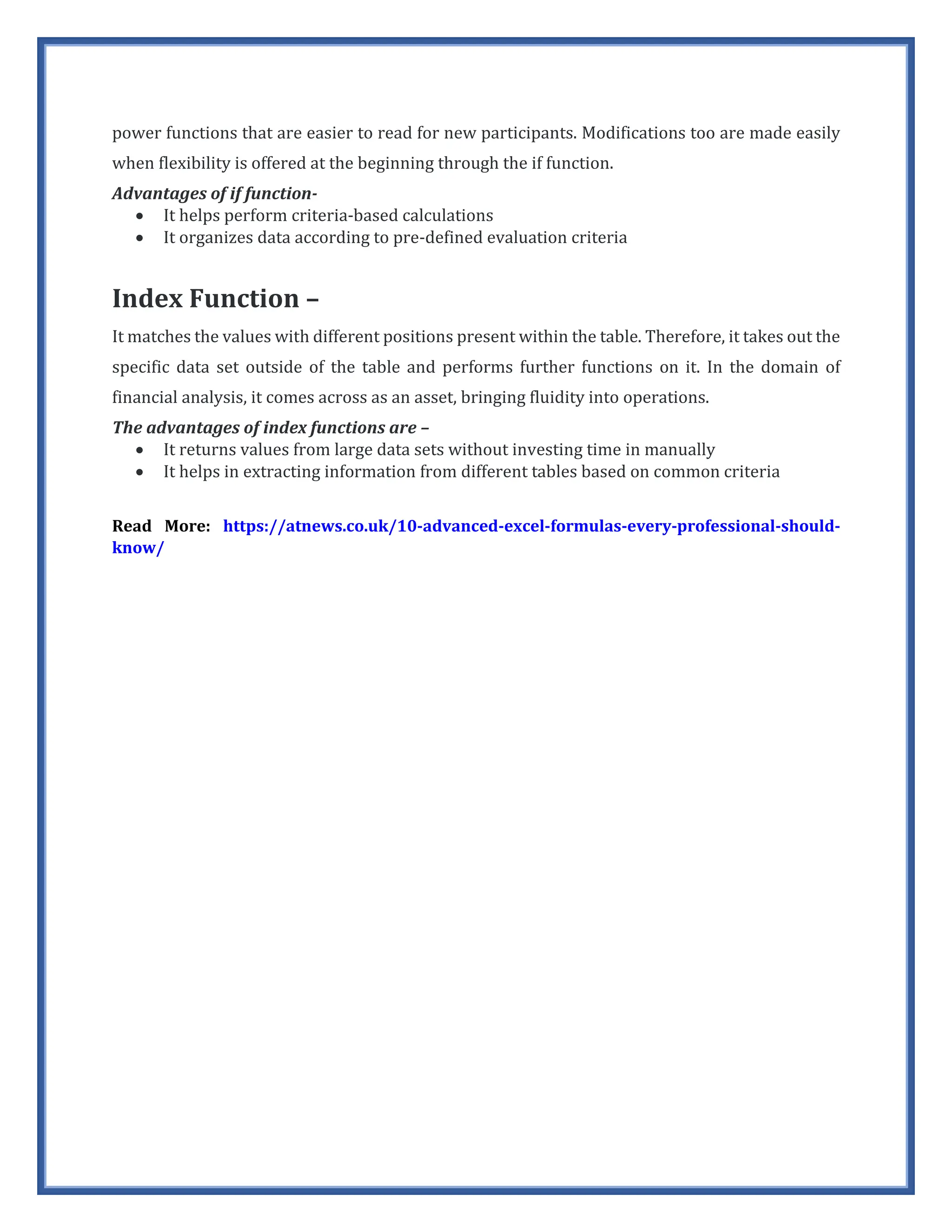 10 Advanced Excel Formulas Every Professional Should Know - CETPA ...