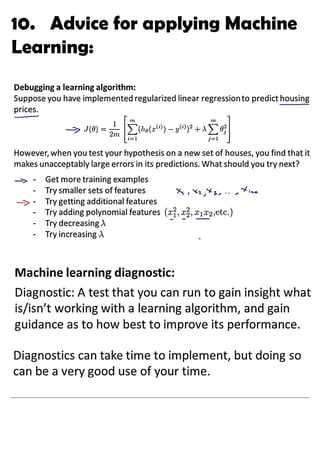 10. Advice for applying Machine
Learning:
 